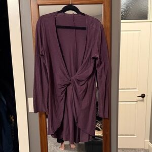 Women's Purple Knotted Cardigan